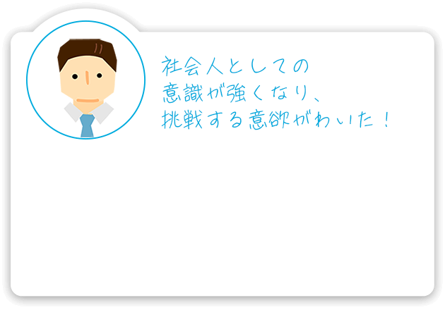 社会人としての意識が強くなり、挑戦する意欲がわいた!
